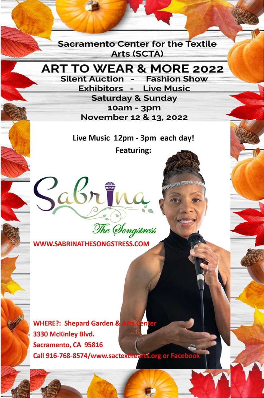 Flyer: Sabrina sings at Shepard Garden & Arts center