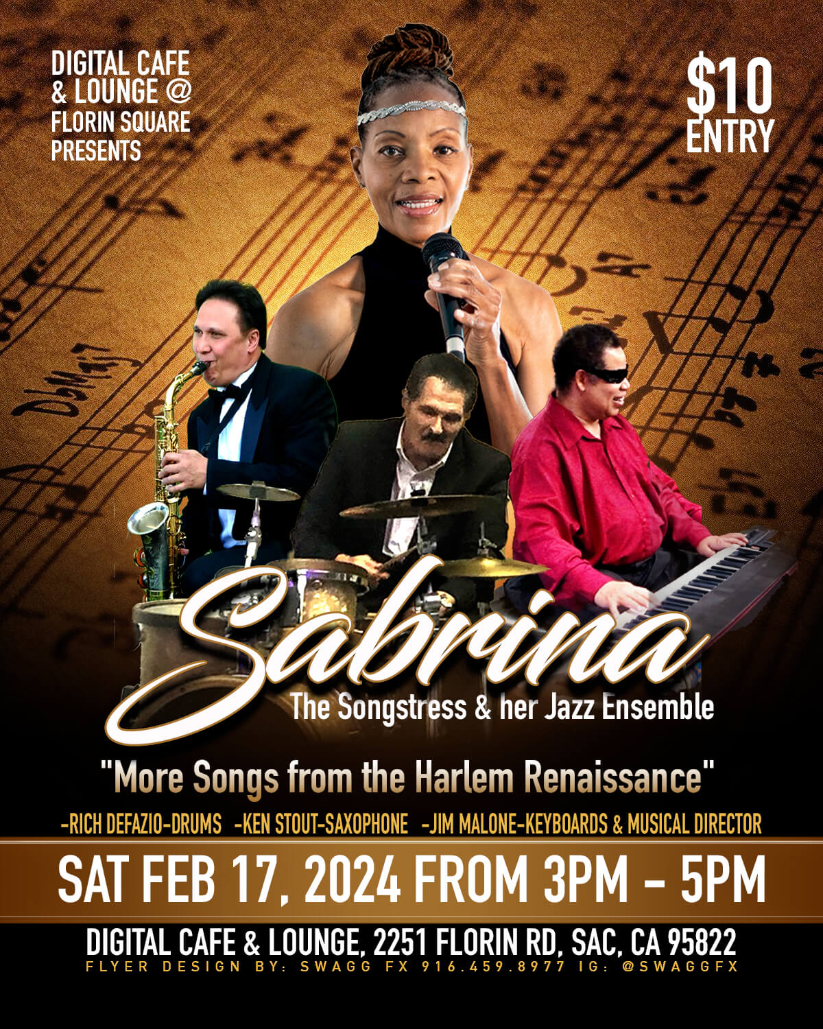 Sabrina the Songstress Performs at the new Digital Cafe & Lounge, Sat. 02/17th @ 3PM