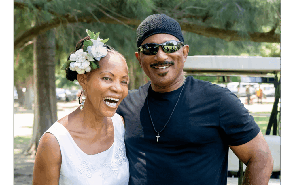 pose pic of Sabrina & Ron