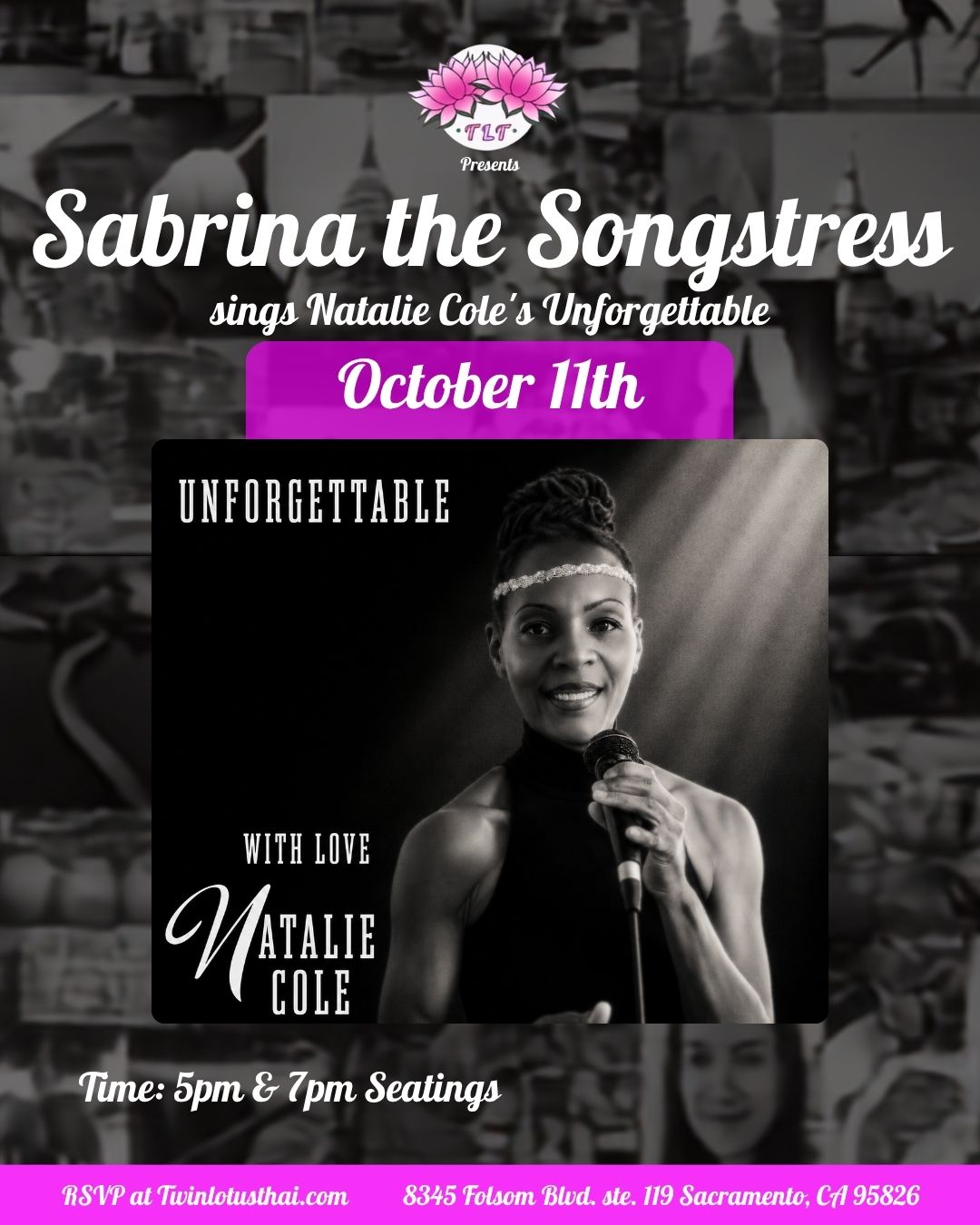 Sabrina oct 11, 2026 flyer: Unforgettable Natalie Cole tribute